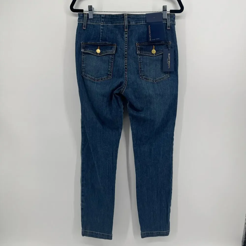 Ramy Brook Arizona High Rise Slim Leg Crop Jeans Size 29 NWT Medium Wash Slim